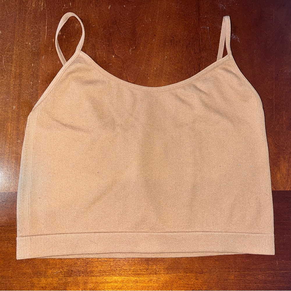 Cropped tank top, small, light brown